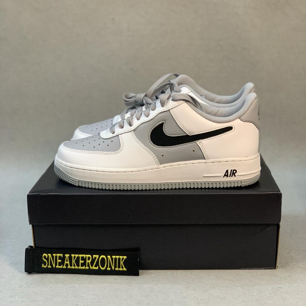 Nike Force 1 Low Cut-out White Grey Black Swoosh – sneakerzonik